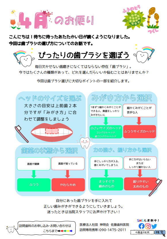 ぴったりの歯ブラシを選ぼう | お便り